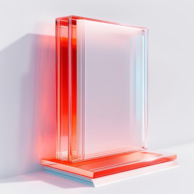 Concepto de modelo de arquitectura de vidrio rojo y blanco