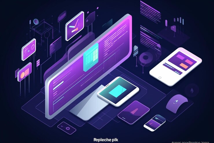 Foto concepto moderno de diseño web con vista isométrica