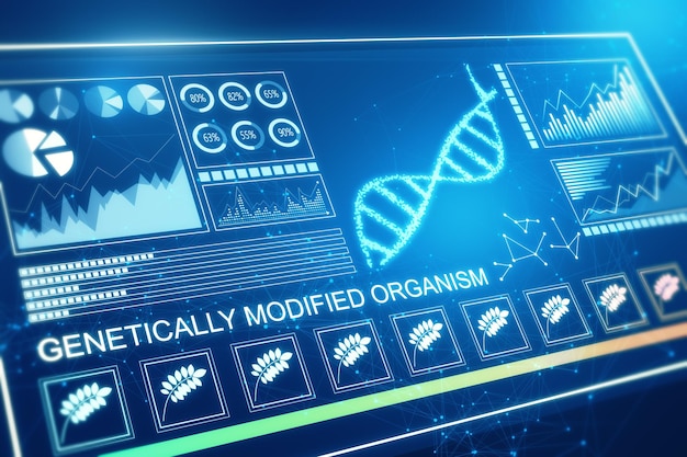 Foto concepto de modificación de genes de biología científica