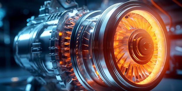 Foto concepto de motor turboalimentado ia generativa