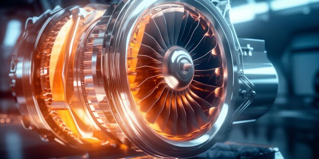 Foto concepto de motor turboalimentado ia generativa