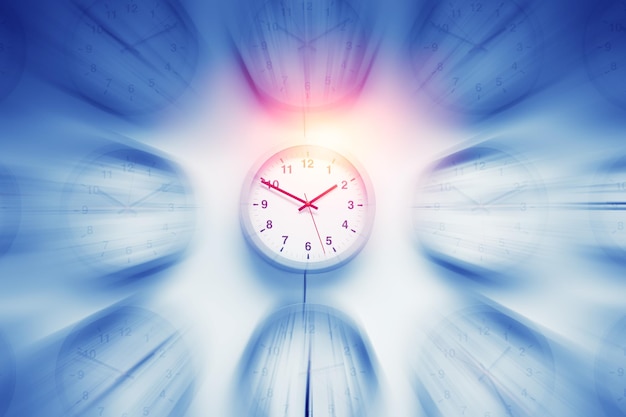 Concepto de movimiento de horas de trabajo de negocios de reloj de tiempos rápidos