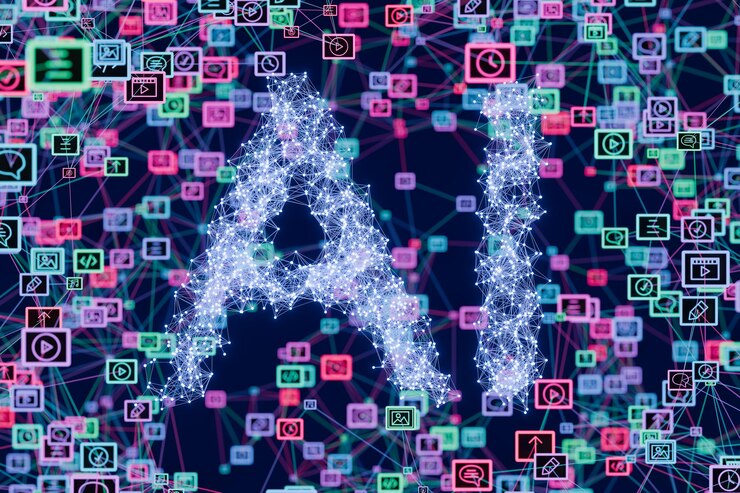 Foto concepto de una multitud de usos de la inteligencia artificial
