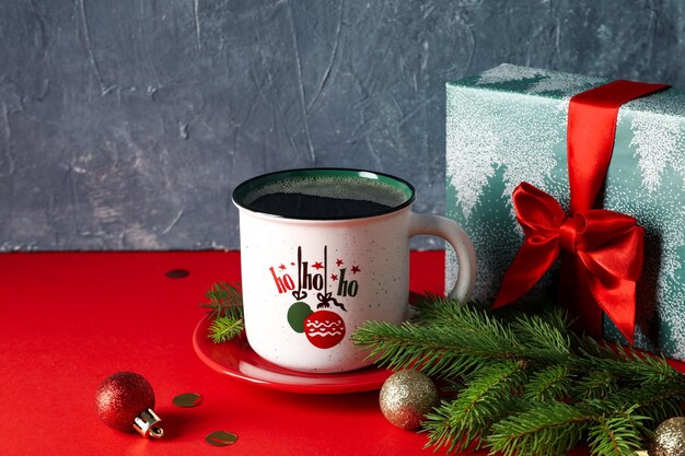 Concepto de Navidad y Feliz Año Nuevo Café de Navidad