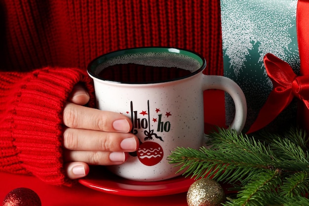 Concepto de Navidad y Feliz Año Nuevo Café de Navidad