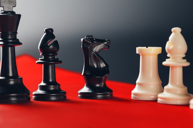 concepto de negocio de ajedrez a bordo