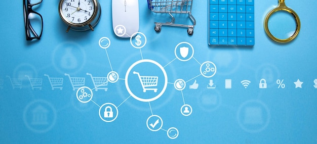Concepto de negocio de compras en línea