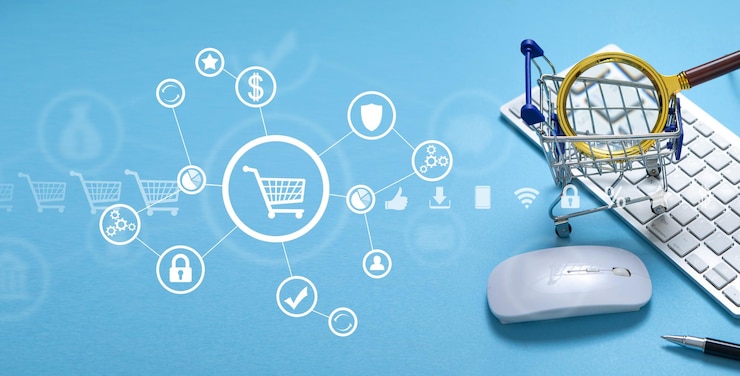 Foto concepto de negocio de compras en línea