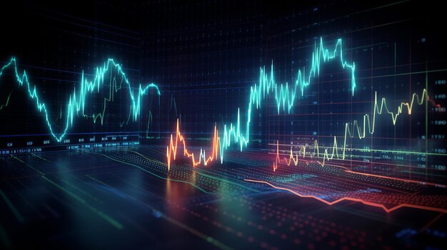 Concepto de negocio creativo de dinero Fondo de moneda Inversión financiera empresarial Plantilla abstracta moderna Diseño de banner de tecnología abstracta Gráfico bursátil