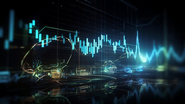 Concepto de negocio creativo de dinero Fondo de moneda Inversión financiera empresarial Plantilla abstracta moderna Diseño de banner de tecnología abstracta Gráfico bursátil