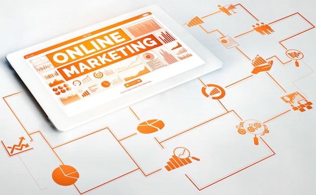 Concepto de negocio de marketing de tecnología digital