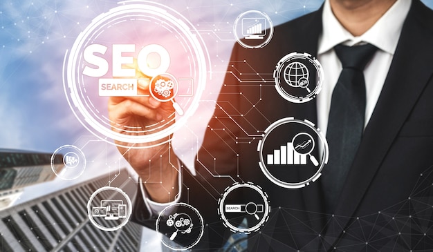 Concepto de negocio de SEO Search Engine Optimization