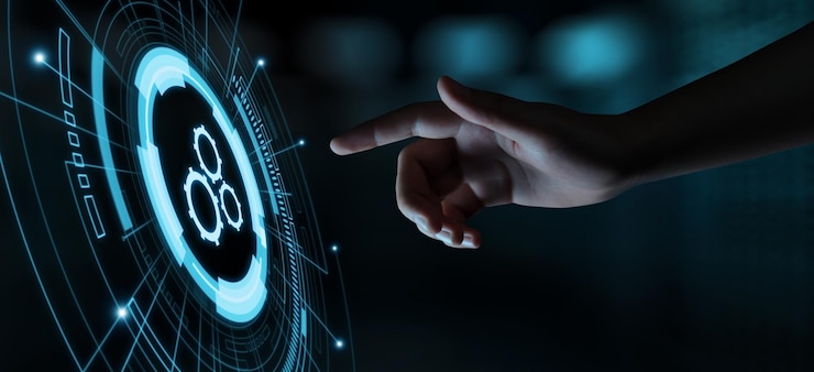 Foto concepto de negocio de sistema de proceso de tecnología de software de automatización