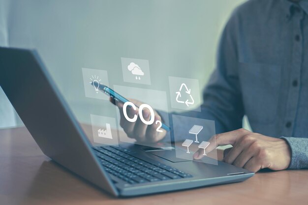 concepto neutro en carbono Reducir las emisiones de dióxido de carbono en 2050