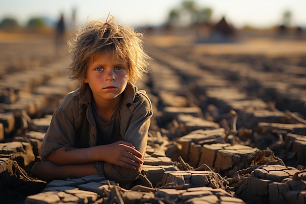 Concepto de niños pobres Personas en países en desarrollo