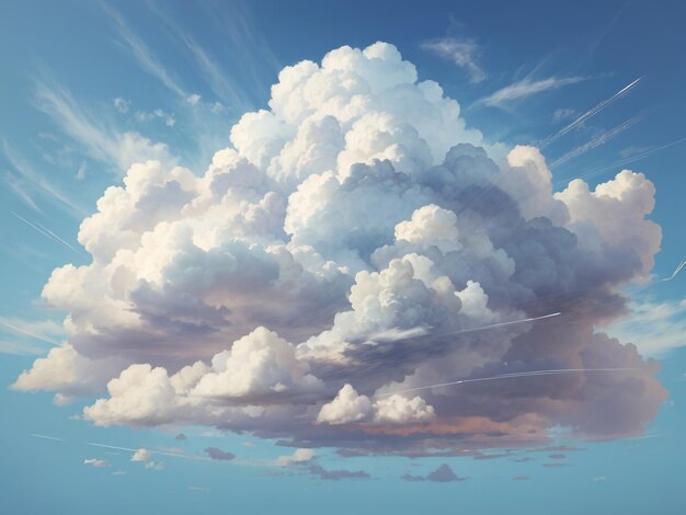 El concepto de nube Ilustración abstracta de la computación en la nube