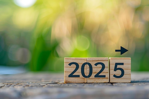 Concepto de nuevo año Planificación empresarial y cuenta atrás hasta 2025