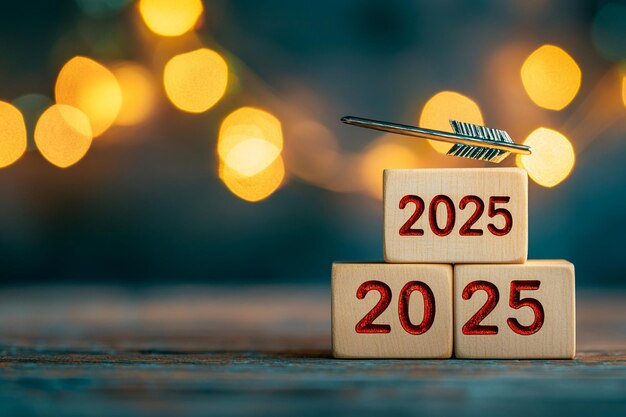 Concepto de nuevo año Planificación empresarial y cuenta atrás hasta 2025