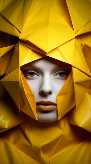 El concepto en origami amarillo generado por Ai