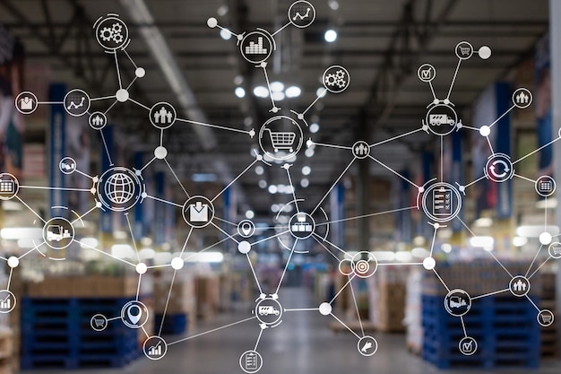 Concepto de palabra de importación, exportación y logística Antecedentes industriales