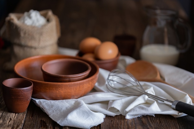 Foto concepto de pan casero en panadería casera