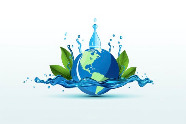 Un concepto de pancarta para el Día Mundial del Agua con la importancia de cada gota