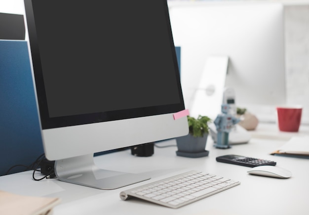 Foto concepto de pantalla en blanco de espacio de copia de maqueta