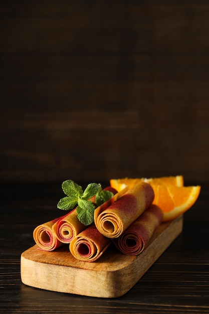 Concepto de pastilla de comida dulce y sabrosa