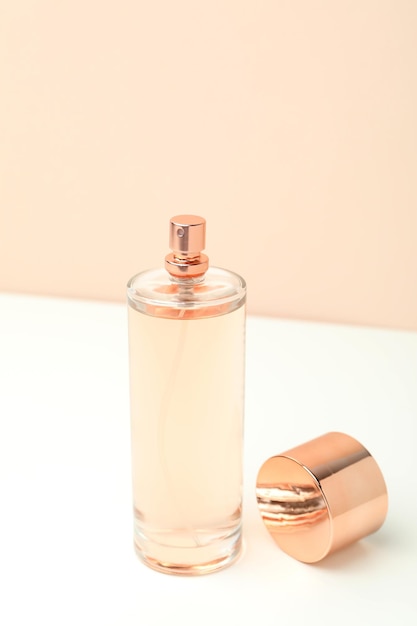 Foto concepto de perfume con sabor fragante de cerca