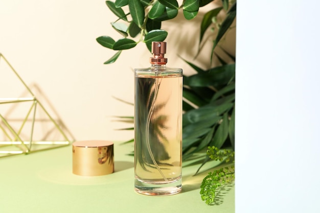 Concepto de perfume con sabor fragante, primer plano