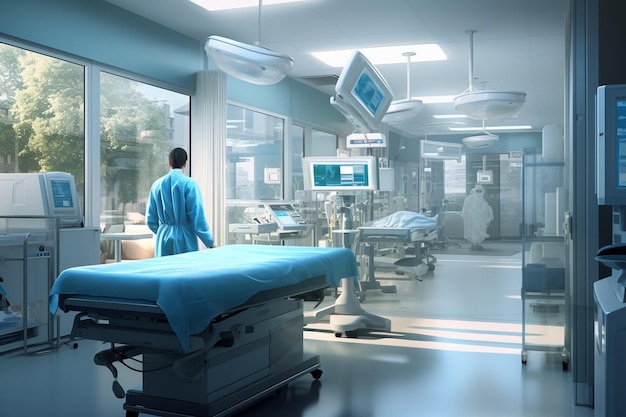Un concepto de personal médico en el trabajo de los médicos en un hospital