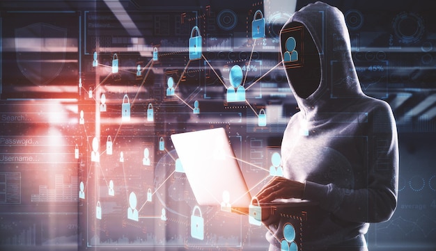 Concepto de piratería y robo
