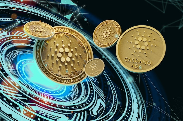 Concepto de plataforma blockchain Cardano