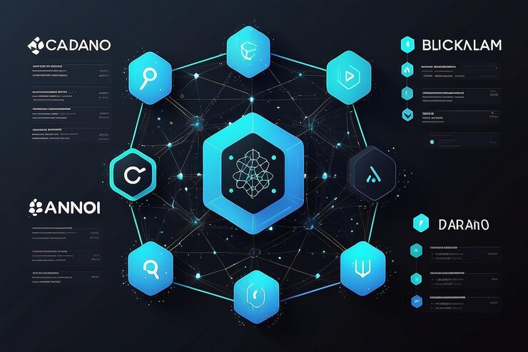 Foto concepto de la plataforma de cadena de bloques cardano