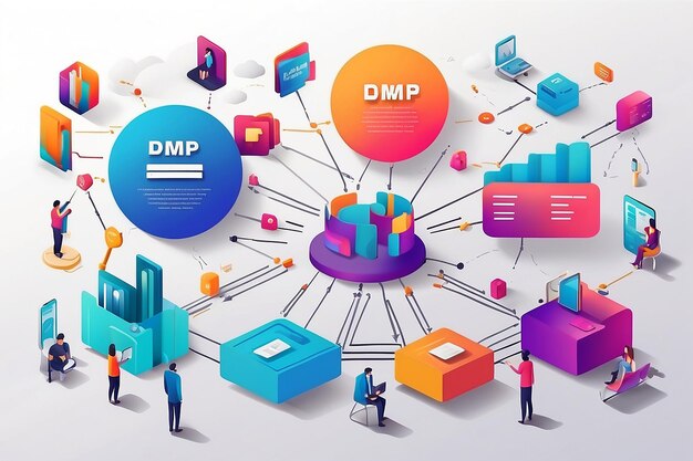 Foto concepto de plataforma de gestión de datos dmp