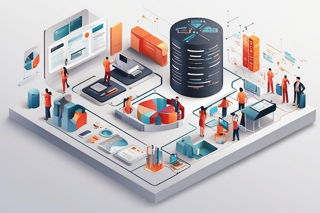 Foto concepto de plataforma de gestión de datos dmp