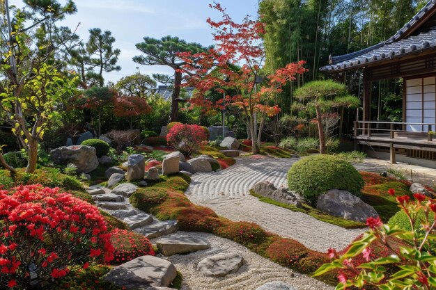 concepto de primavera de jardín con flores rosadas japonesas