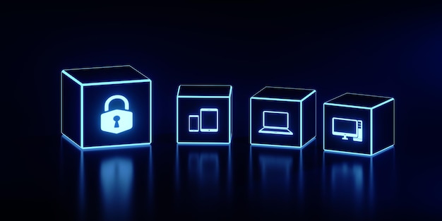 Concepto de privacidad de tecnología empresarial de protección de datos de seguridad cibernética