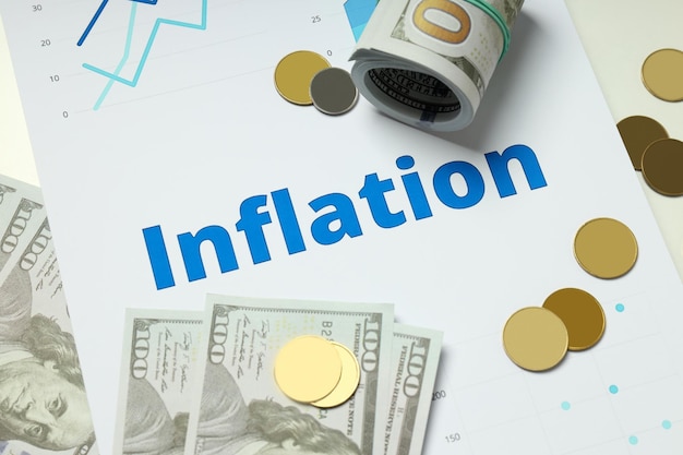 Concepto de problemas económicos financieros y inflación