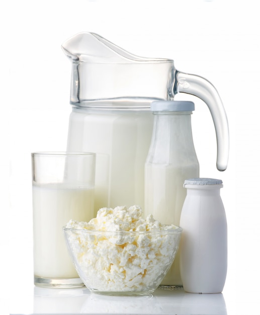 Concepto de productos lácteos y proteínas.