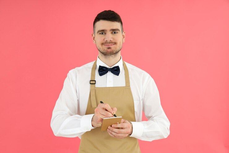 Foto concepto de profesión con joven camarero