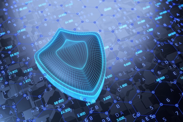 Concepto de protección de datos Internet concepto de tecnología de seguridad digital para empresas Proteger sus datos Seguridad de red renderización 3d
