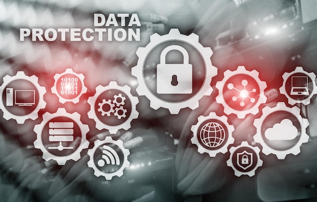 Concepto de protección de datos del servidor Seguridad de la información contra virus tecnología cibernética de Internet
