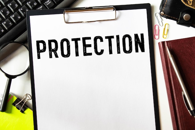 concepto de protección de palabras