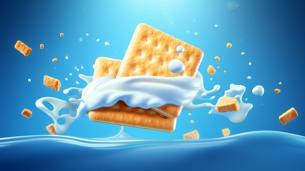 Foto concepto de publicidad de la crema de galletas