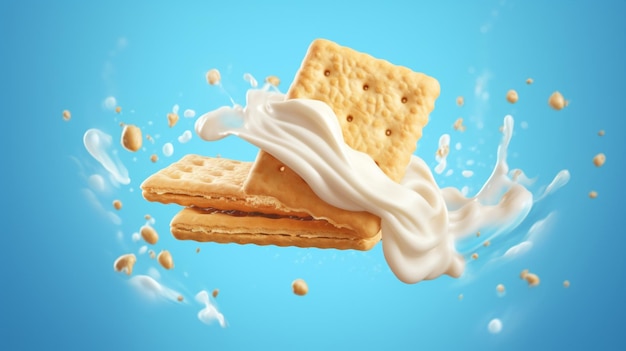 concepto de publicidad de la crema de galletas