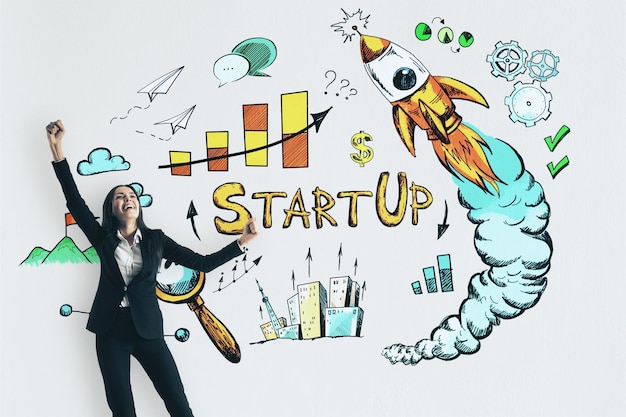 Concepto de puesta en marcha y emprendimiento