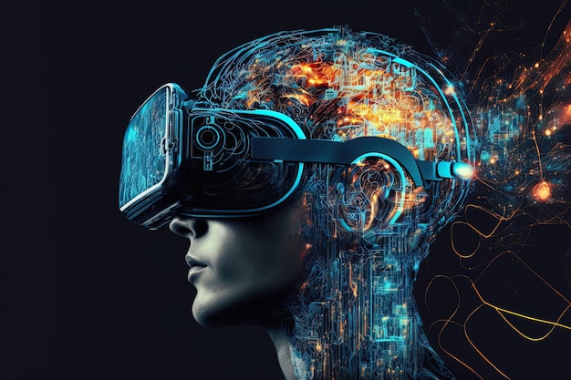 Concepto de realidad virtual e inteligencia artificial