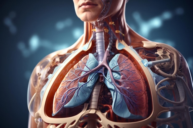 Concepto realista del día de la neumonía de vector libre con ilustración de pulmón sano
