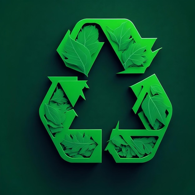 concepto de reciclaje de follaje verde